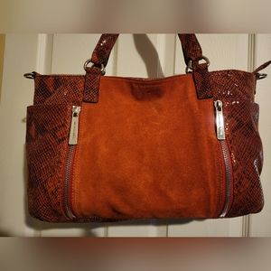 Michael Kors Suede Snakeprint Purse